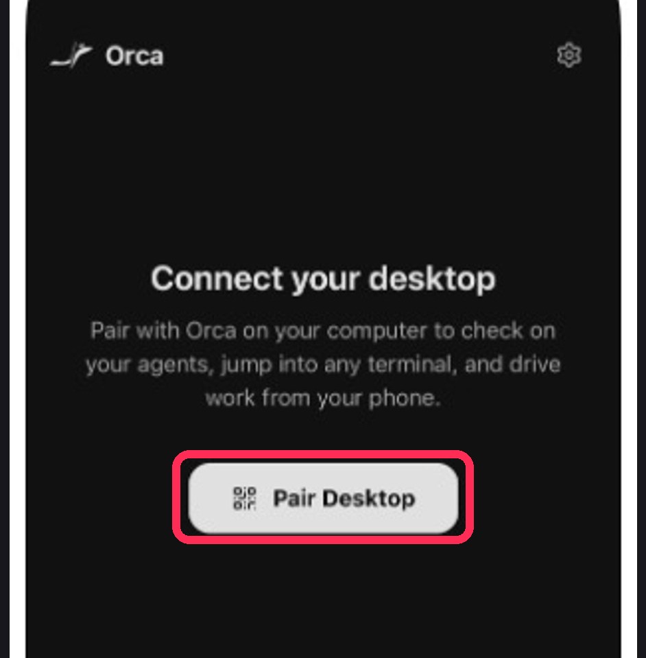 iPhone で「Pair Desktop」をタップ