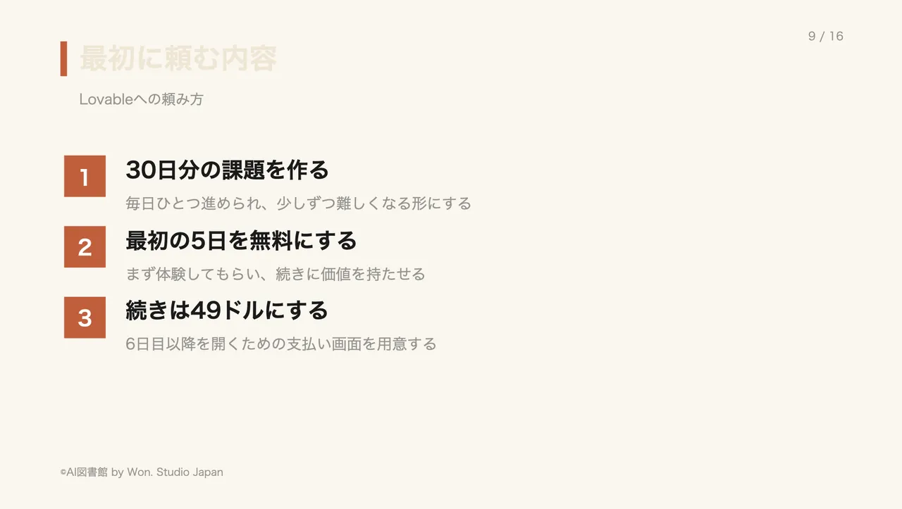 最初に頼む内容